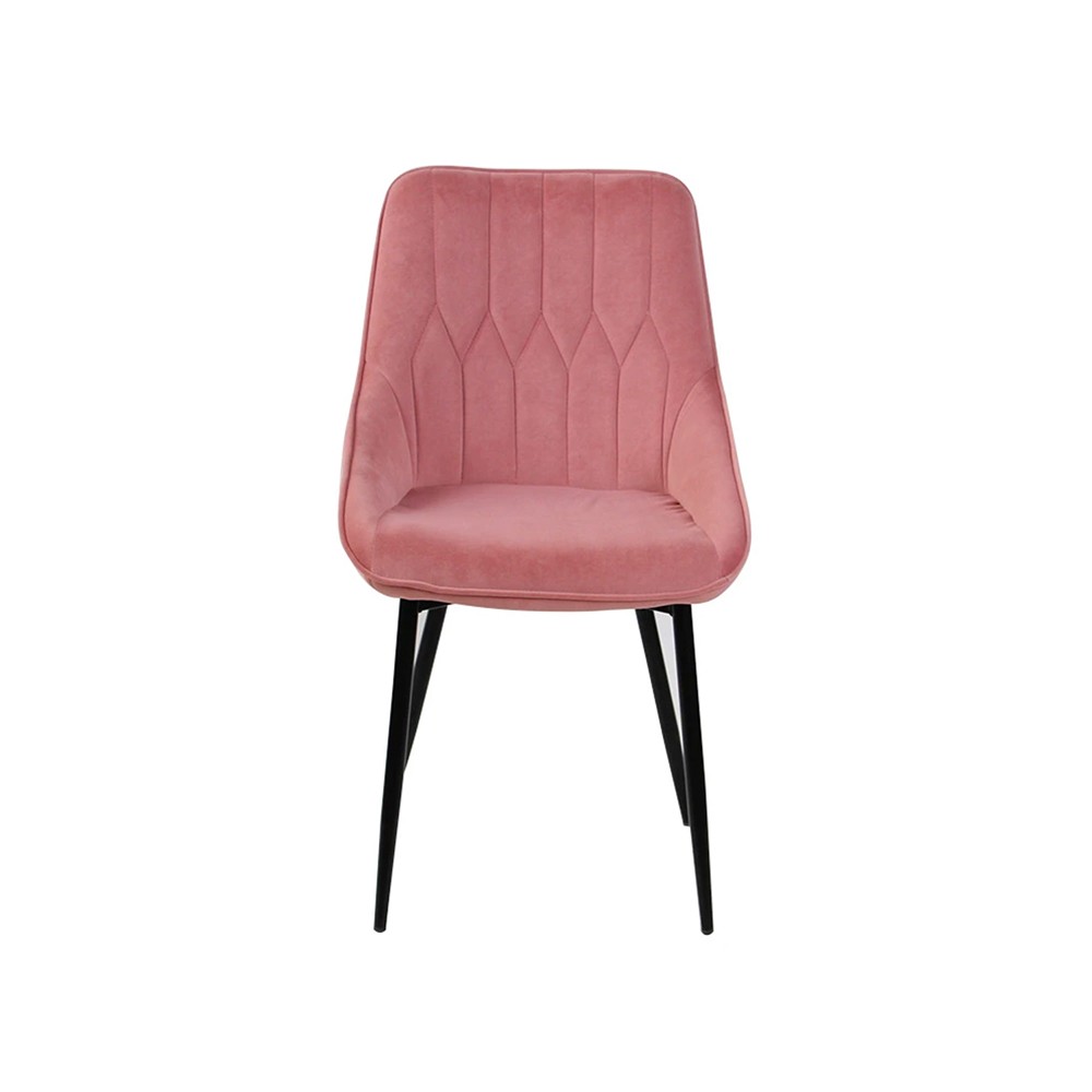 Chaise de salle à manger ou de restaurant en tissu rose avec dossier