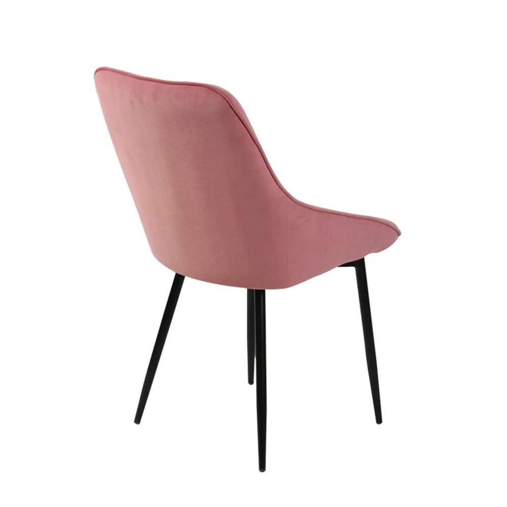 Chaise de salle à manger ou de restaurant en tissu rose avec dossier