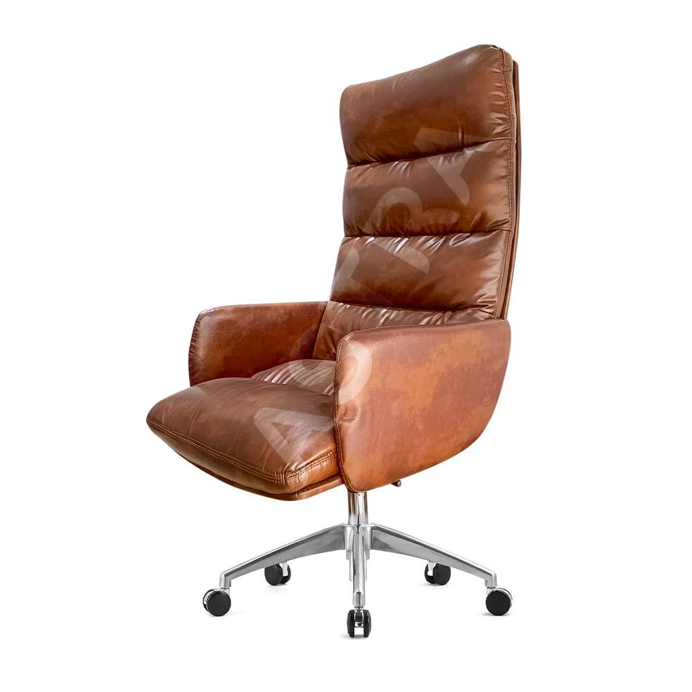 Fauteuil Ministre en Simili Cuir Marron